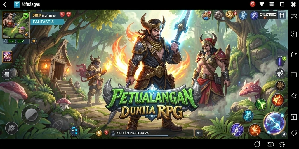 Screenshot permainan 5RT menampilkan aksi pertarungan seru dalam dunia RPG.