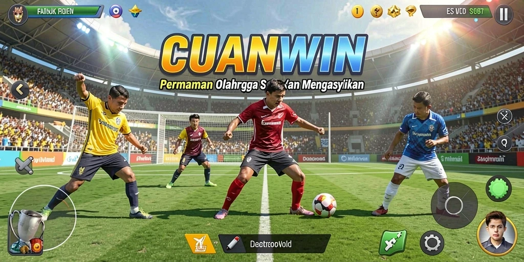 Tampilan gameplay CUANWIN dengan aksi olahraga yang seru.