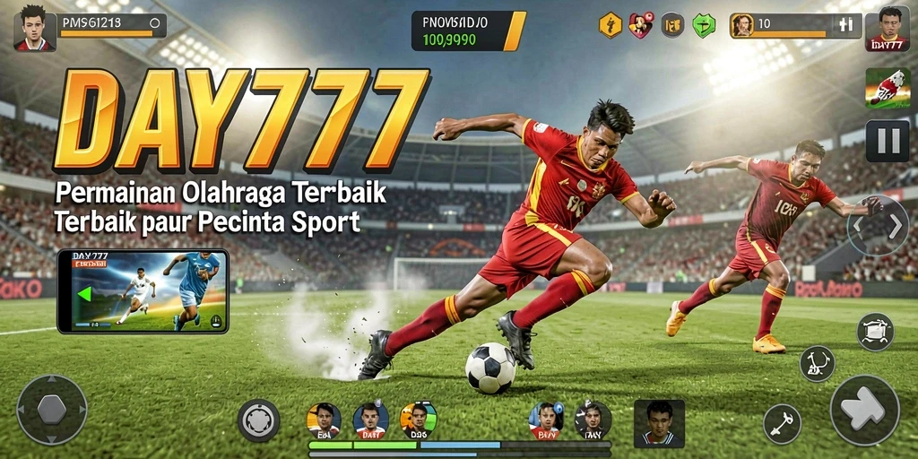 Screenshot gameplay DAY777 menampilkan aksi seru dalam pertandingan olahraga.