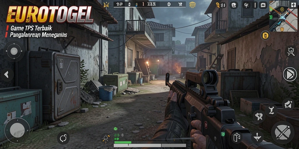 Tampilan gameplay seru di EUROTOGEL dengan aksi baku tembak