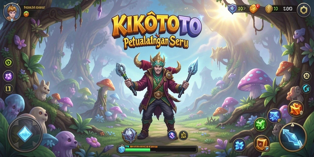Tampilan gameplay KIKOTOTO dengan pemandangan yang menakjubkan dan misi seru.