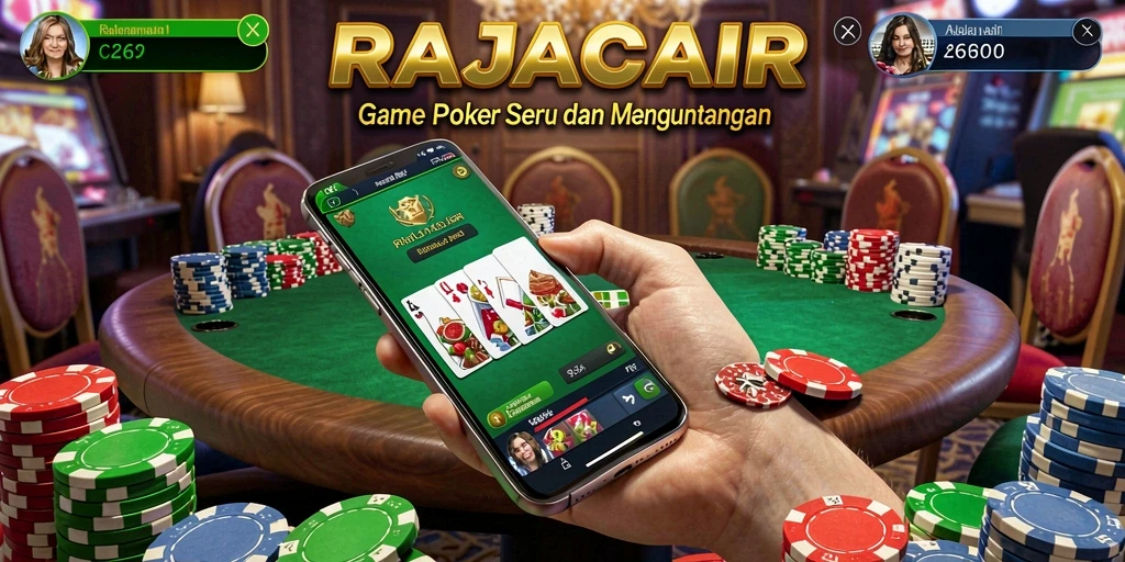 Tampilan gameplay RAJACAIR yang seru dan menarik di dunia poker.